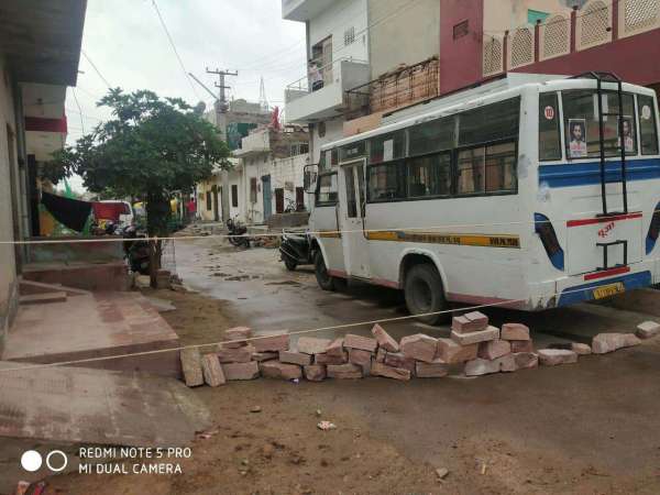 people put barricades in colonies of jodhpur during lockdown in india