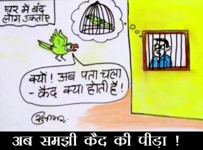 एक पक्षी आम नागरिक को क्या सीख दे रहा है देखिए कार्टूनिस्ट सुधाकर की नजर से।