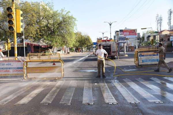 jodhpur nagar nigam is sanitizing to prevent coronavirus outbreak