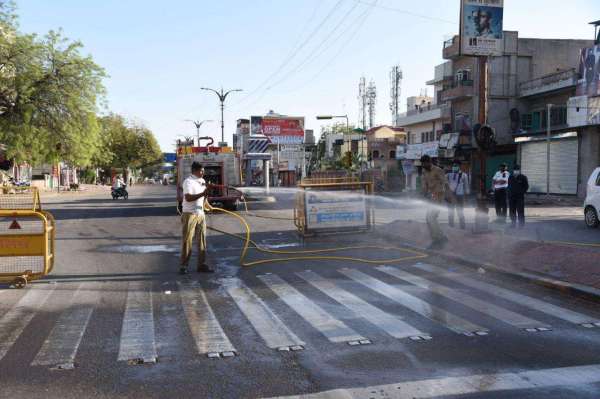jodhpur nagar nigam is sanitizing to prevent coronavirus outbreak