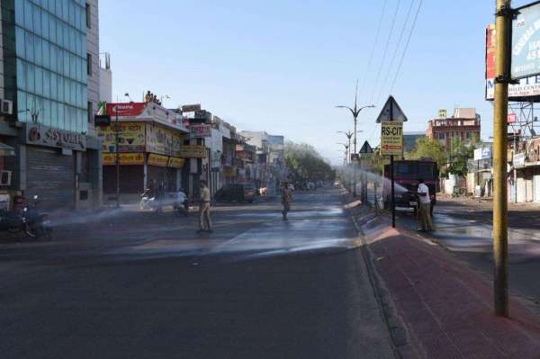 jodhpur nagar nigam is sanitizing to prevent coronavirus outbreak
