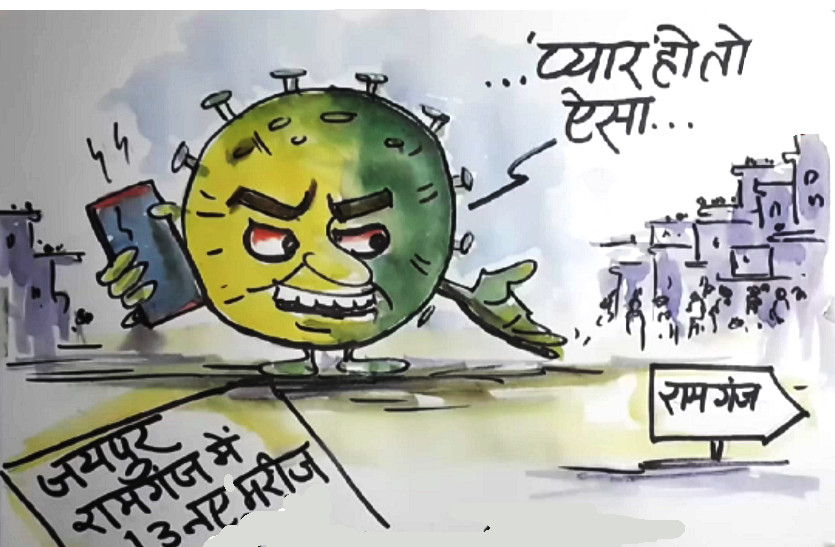 जयपुर में बढ़ते संक्रमितों पर कोरोना काया कह रहा है ,देखिए कार्टूनिस्ट लोकेन्द्र की नजर से 