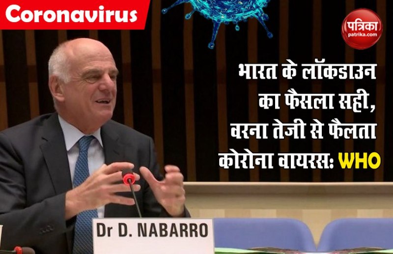 WHO dr david nabarro lockdown in india early right decision covid-19