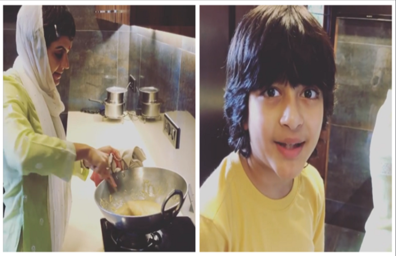 बेटे के लिए मंदिरा बेदी ने बनाया कड़ा प्रसाद