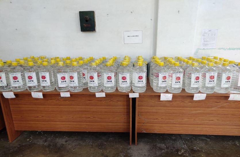 The Ordnance Factory Katni prepared an alcohol based hand sanitizer.
