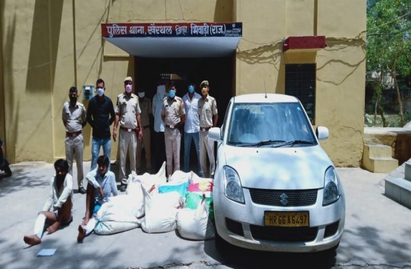 Khairthal Police Arrest Two History Sheeters While Smuggling Liquor