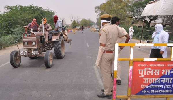 श्रीगंगानगर.लॉकडाउन के चलते दोनों राज्यों ने की सीमा सील........देखें ख़ास तस्वीरें