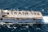 INS Jalashwa of ENC in the Bay of Bengal saluting the Corona Warriors