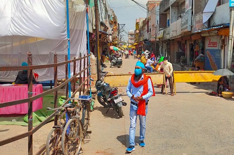 Barricade closed in Maihar Katra market