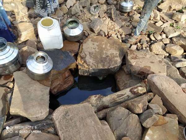 Stones of forest in a 70-foot hill under a watery foot