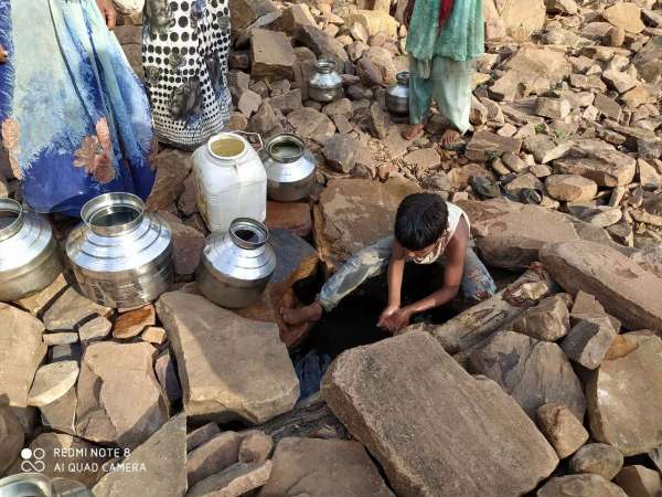 Stones of forest in a 70-foot hill under a watery foot