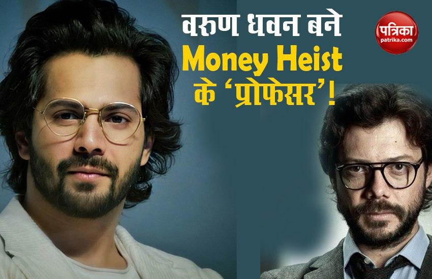 Varun Dhawan look as Money Heist Professor 