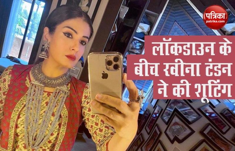 Raveena Tandon shoots amid lockdown