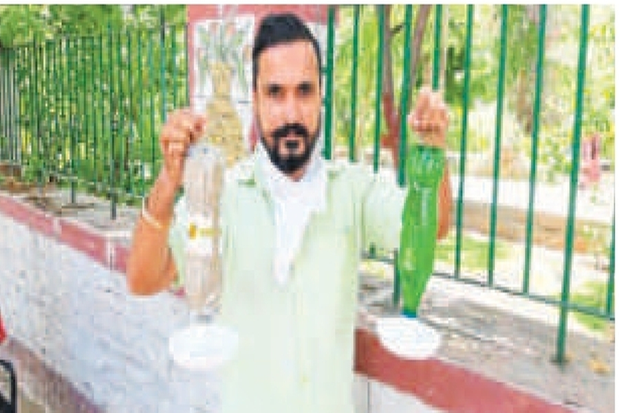 motivational story of man making bird feeder from plastic bottles