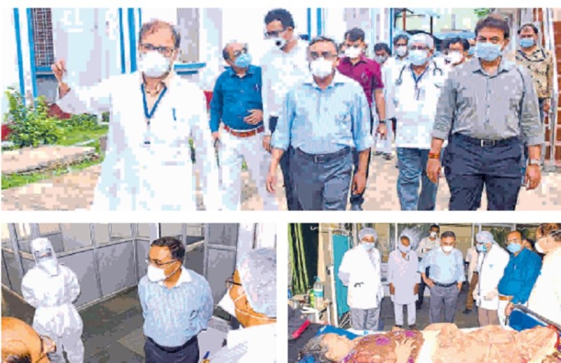 जिला अस्पताल का निरीक्षण करते प्रमुख सचिव स्वास्थ्य किदवई