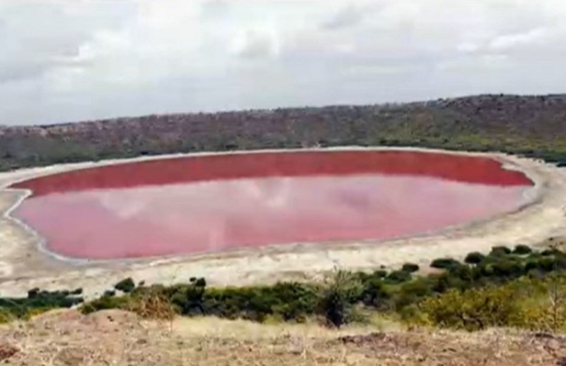 ५० हजार साल पुरानी है महाराष्ट्र की लोनार झील अचानक पानी हुआ गुलाबी, लोग अचंभित