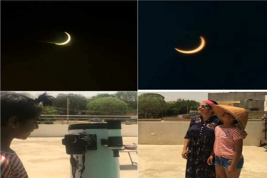 सनसिटी जोधपुर में दूज के चांद जैसा दिखा सूरज