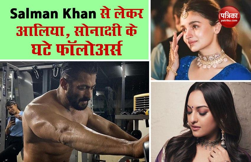 Salman,Karan,Alia,Sonam Kapoor Instagram Followers Decreased