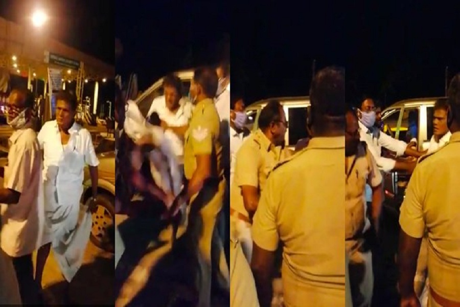 Former MP K Arjunan hit a police personnel on duty near Salem