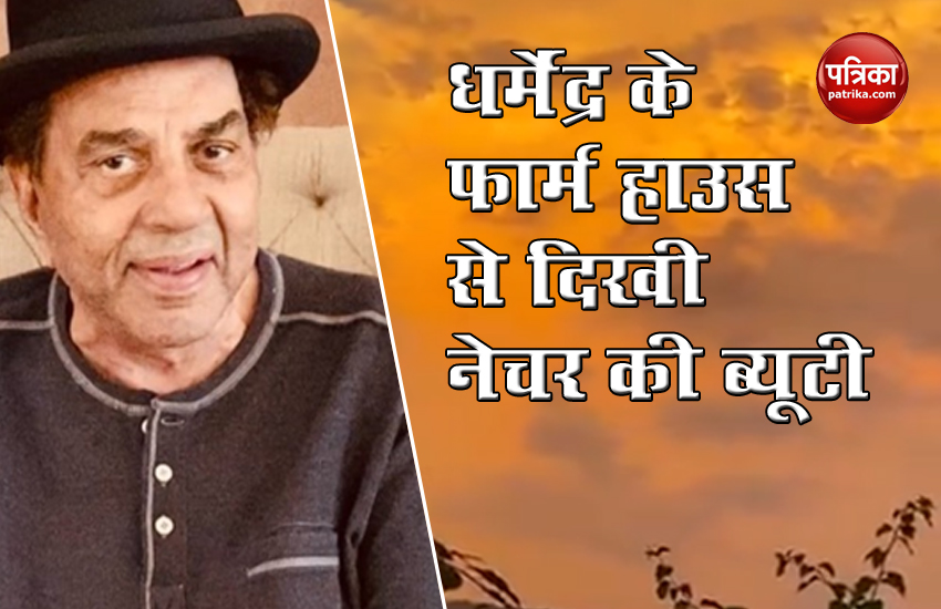 Dharmendra shared farmhouse sunset scene video