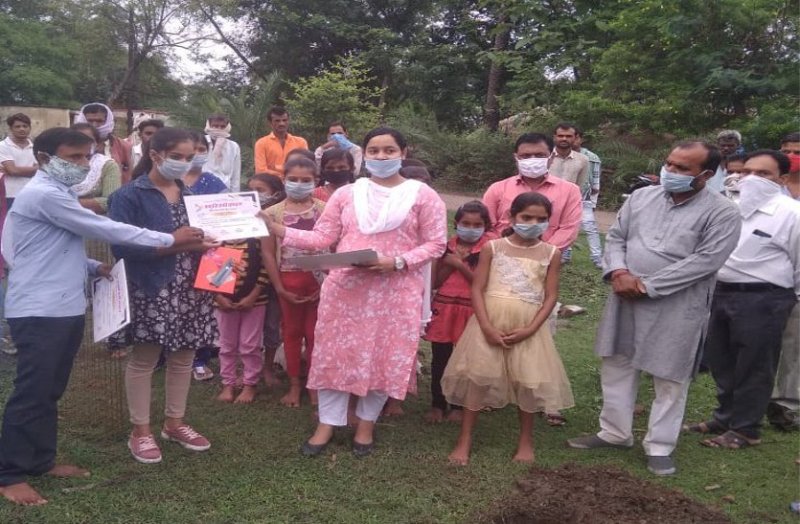 Plantation program, rangoli competition held