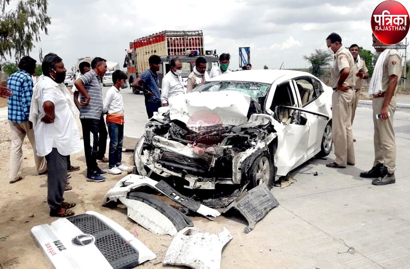 पाली : कंटेनर ने कार को टक्कर मारी, आर्मी के लांस नायक की मौत, कर्नल गंभीर घायल