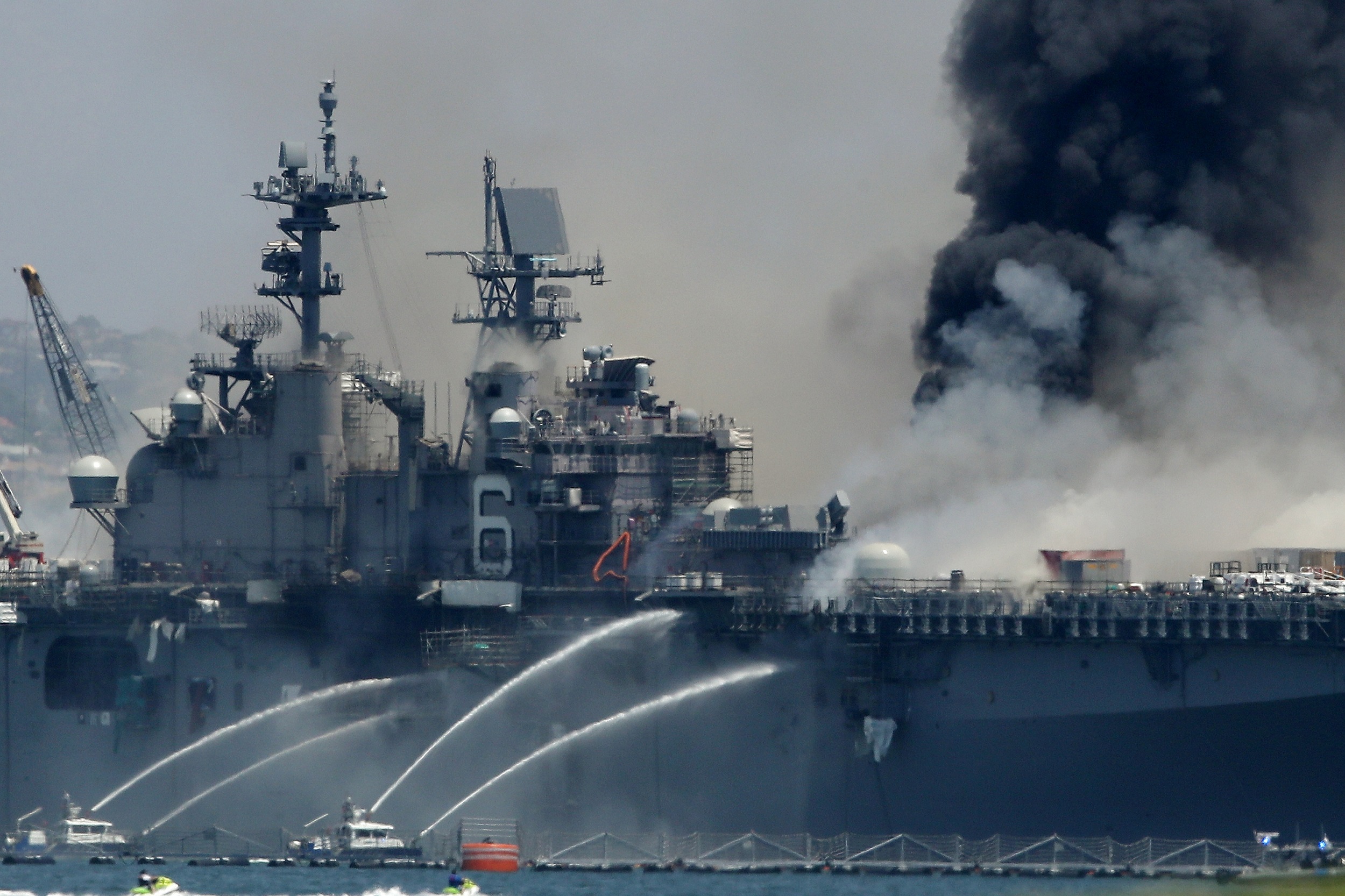 US Navy Ship In San Diego fired