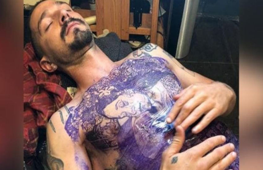 hollywood actor Shia LaBeouf gets permanently tattooed for new film