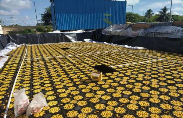 सोमनाथ टूरिस्ट फेसीलिटी सेंटर के समीप अंतिम चरण में वाटर हार्वेस्टिंग प्लांट का निर्माण कार्य।