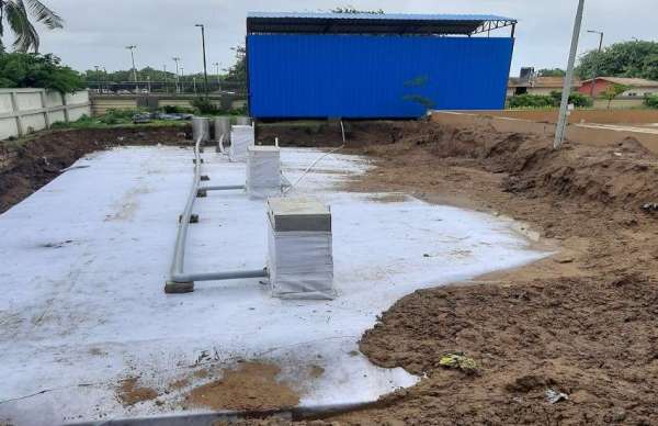 सोमनाथ टूरिस्ट फेसीलिटी सेंटर के समीप तैयार वाटर हार्वेस्टिंग टैंक।