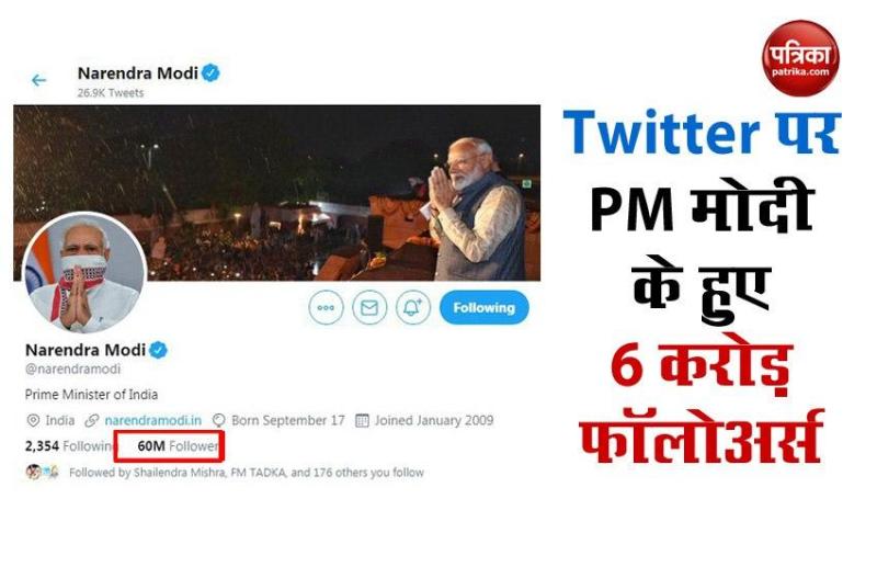 दुनिया में तेजी के साथ बढ़ी PM Narendra Modi की लोकप्रियता, Twitter पर हुए 6 करोड़ फॉलोअर्स