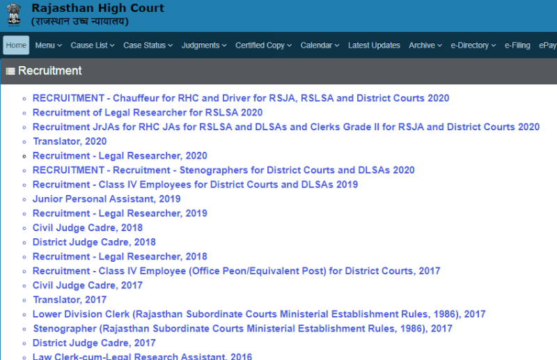 HCRAJ Driver Recruitment 2020