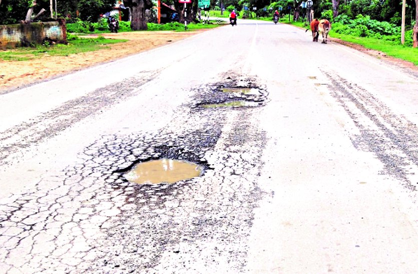 Roads costing crores expose corruption, murderous pits in the middle of roads in one year ...