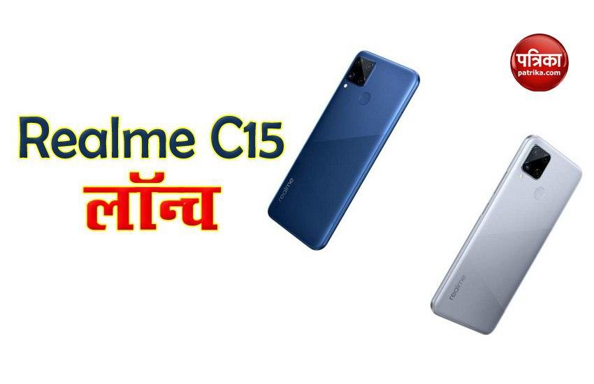 Realme C15 launch with 6000mah Battery, Price, features, Sale