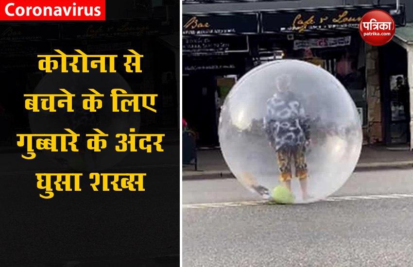 Man roams in giant bubble to shield against coronavirus in Australia
