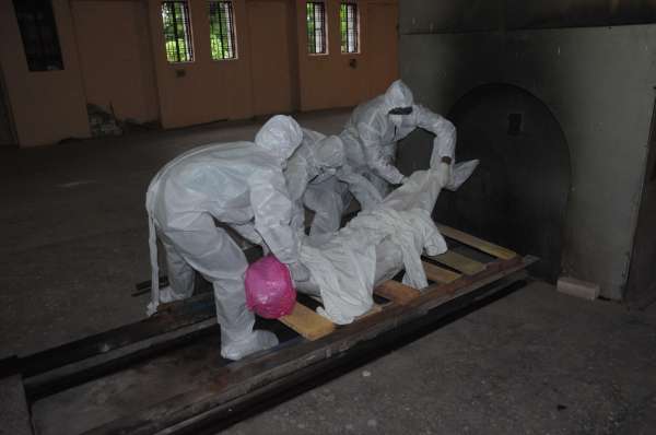 ट्रॉली में लगे लकड़ी के पट्टों पर डेड बॉडी को रख दिया जाता है