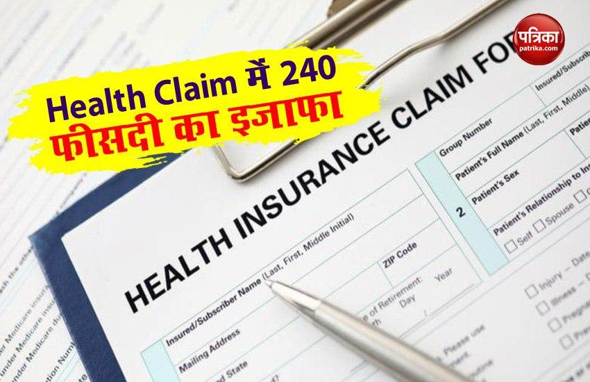 240 percent increase in health insurance claim in July compare to June