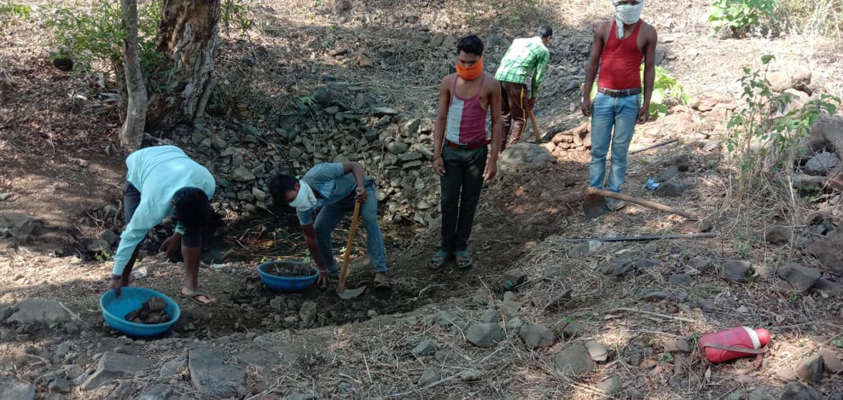 There was shortage of water during summer, villagers dug well