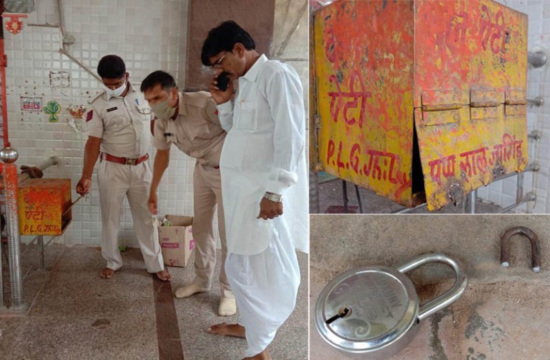 चोरों की धमाचौकड़ी, मंदिर, दुकान व गोदाम के तोड़े ताले, पुलिस के प्रति ग्रामीणों में दिखा गुससा