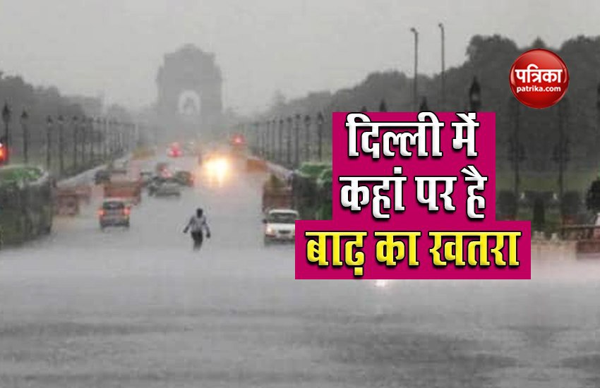 which areas will be on risk of flooding in Delhi