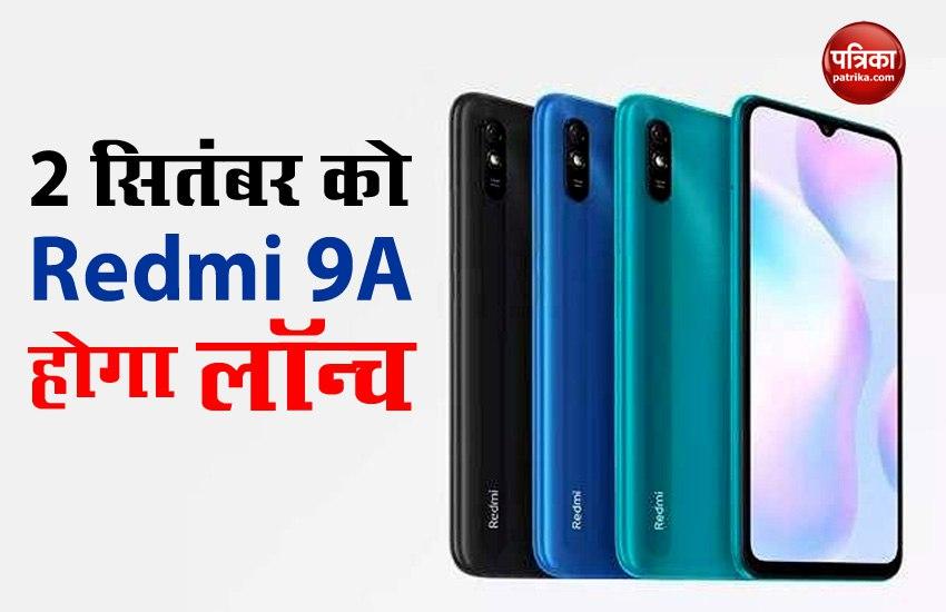 Redmi 9A will Launch on September 2 in India, Price and Features