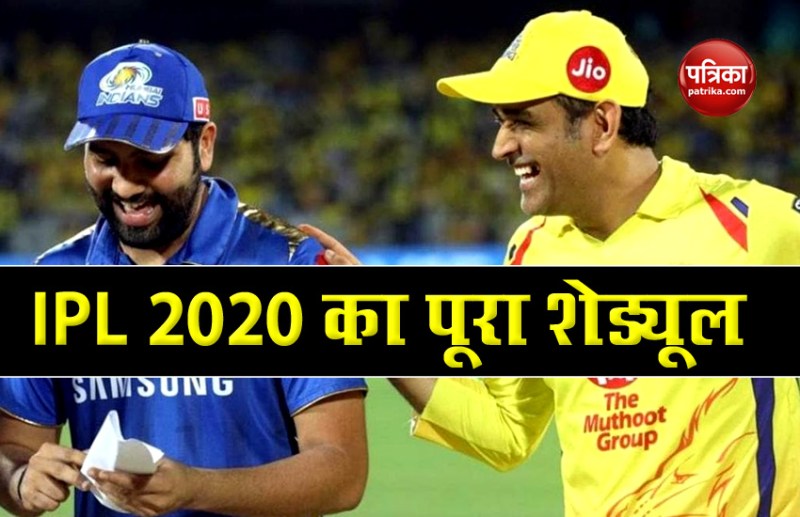IPL 2020 Schedule