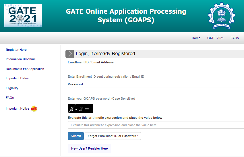 GATE 2021 Application