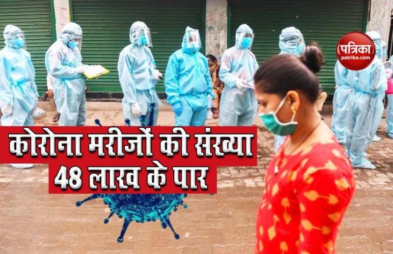 Coronavirus: भारत 48 लाख के पार पहुंचा कोरोना का आंकड़ा, 24 घंटे में 92 हजार केस दर्ज