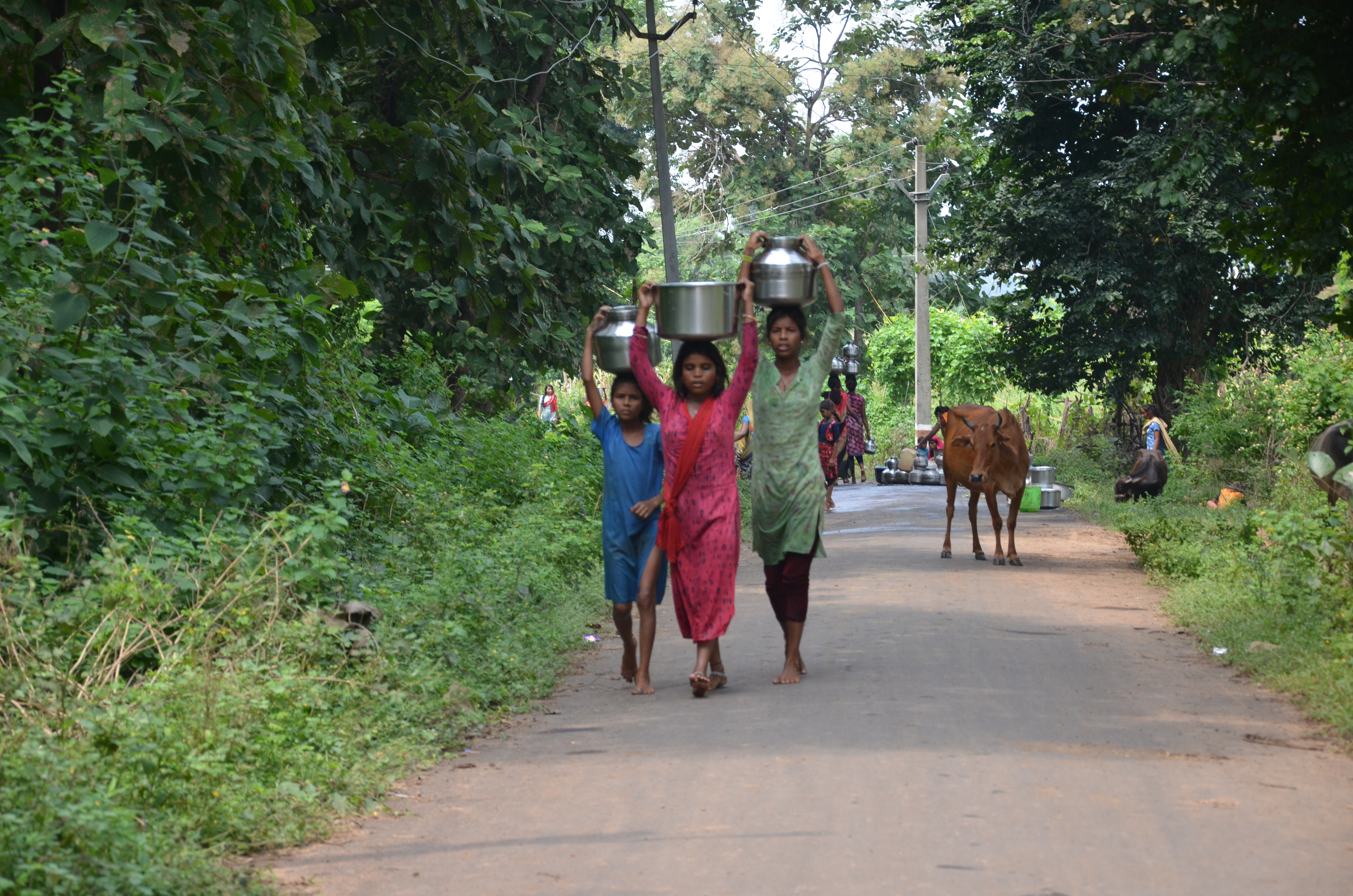 नर्मदा की बाढ़ से प्रभावित जोगा गांव में पेयजल के लिए रोज जद्दोजहद करती हैं महिलाएं