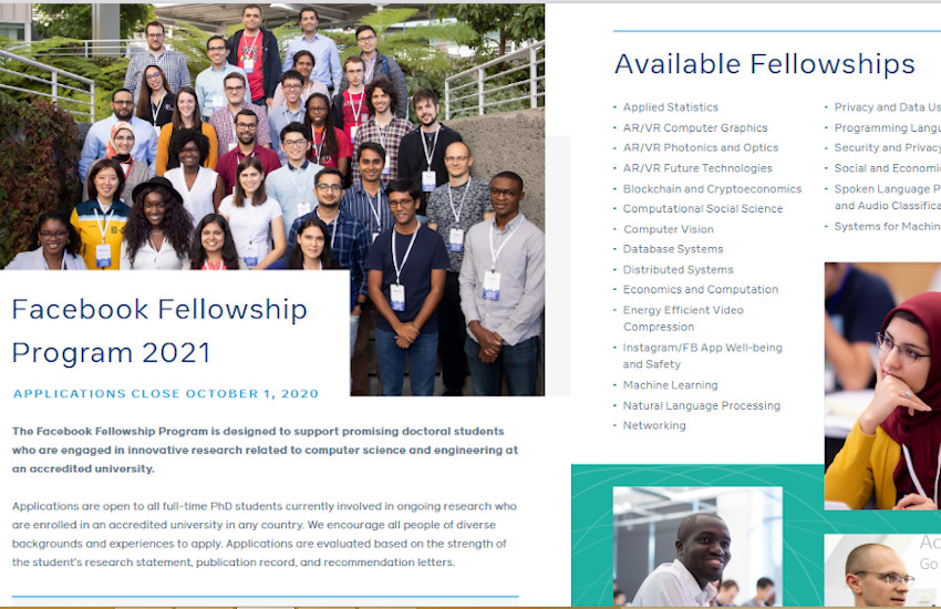 Facebook Fellowship Program 2021