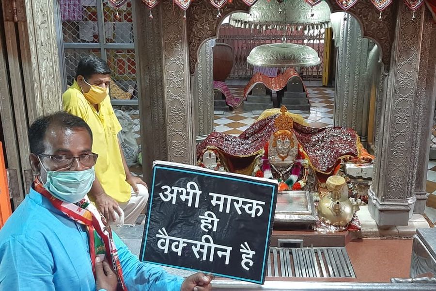 कोराना महामारी जागरूकता पद यात्रा का रामदेवरा में समापन