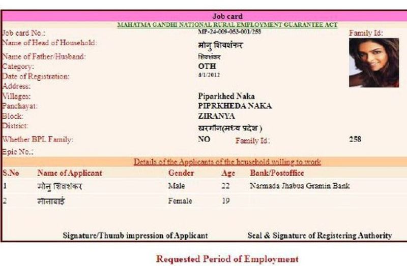 photos of actresses on job cards