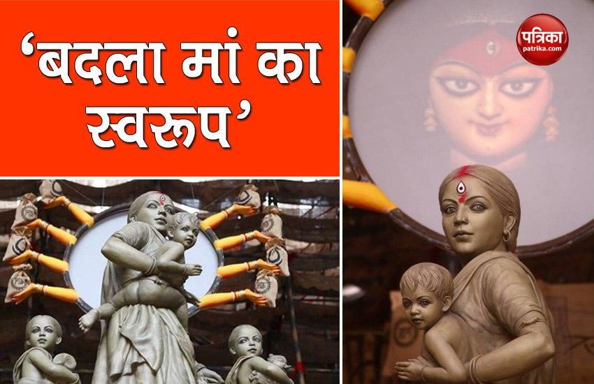Kolkata pandal replaces Goddess Durga idol with migrant workers
