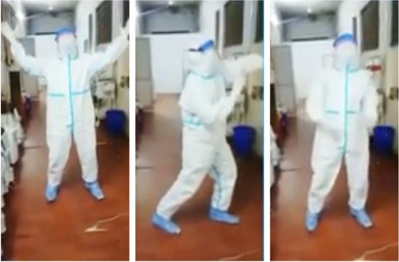 डॉक्टर की कोरोना रिपोर्ट आई निगेटिव तो वेंटिलेटर की ट्यून पर ऐसे किया डांस, फिर ये कहा...